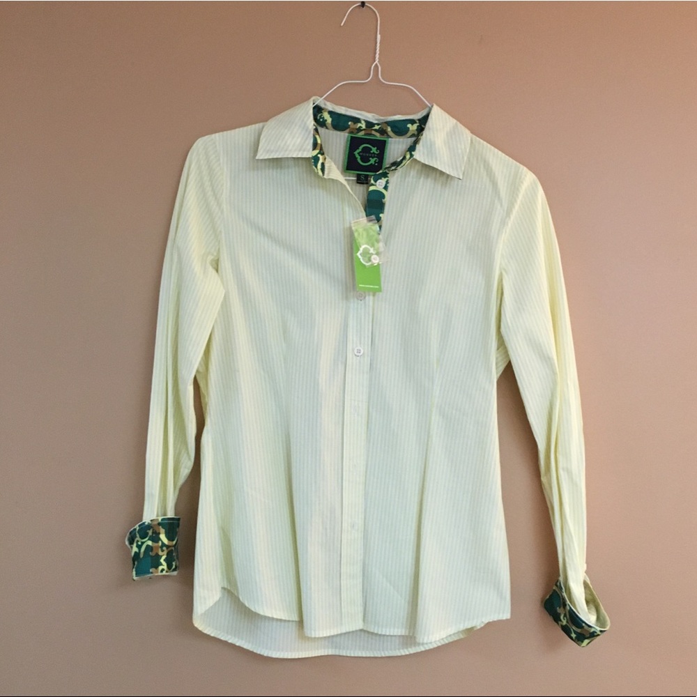 NWT C.Wonder green button up shirt